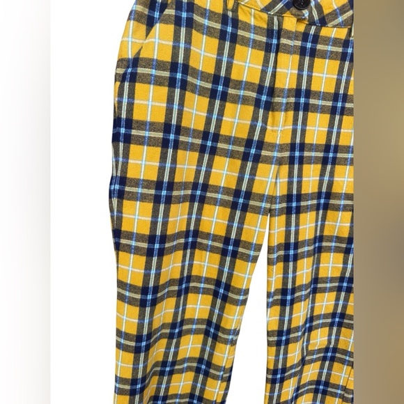 UNIF Dawson Pants Cotton High Rise Yellow Blue Plaid Size 27 - Picture 5 of 11